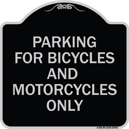 Signmission Parking for Bicycles and Motorcycles Heavy-Gauge Aluminum Sign, 18" x 18", BS-1818-23448 A-DES-BS-1818-23448